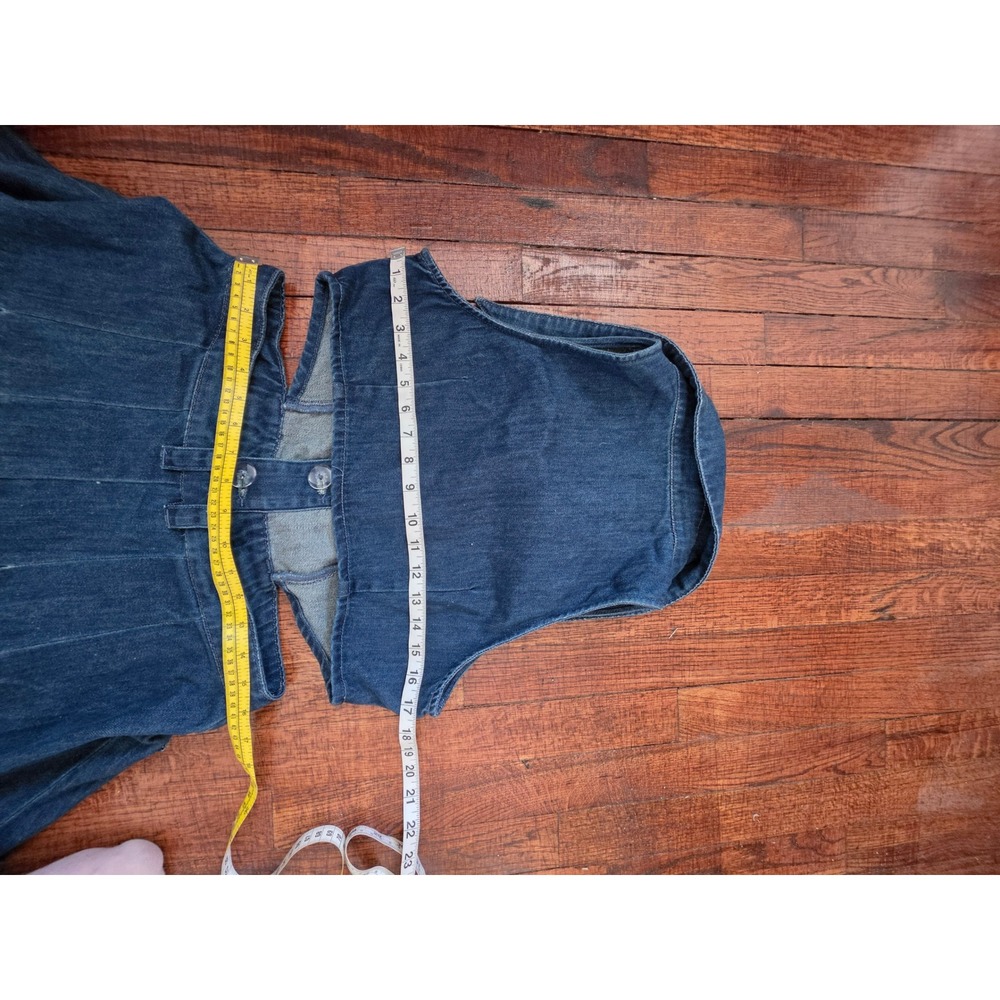 Urban Revivo NWT Denim Cut outs Front Dlits Halter Maxi Dress sz 12 Tall 100A - Picture 8 of 10